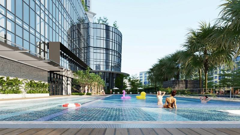 Phối cảnh 3D bể bơi tiêu chuẩn Olympic tại Dự án Kepler Tower.